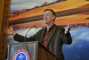 Gov. Hickenlooper at a news conference in Dec. 2013. (Photo by Karl Gehring/The Denver Post)