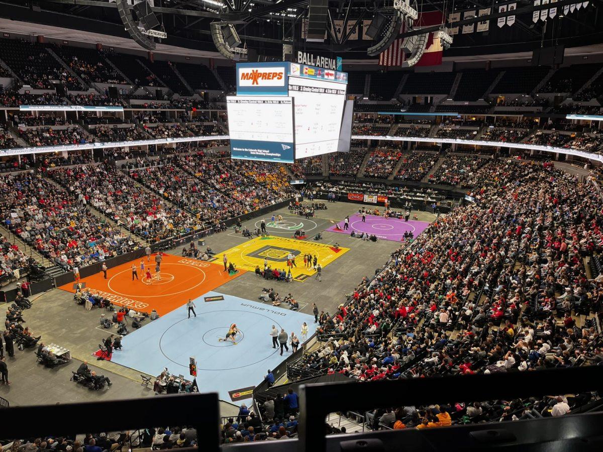Ball Arena in Denver was filled for the first time since 2019, Feb. 19, in support of Colorado High School Activities Association state wrestling championships. [Photo special to the today/courtesy Kevin Hernandez] 