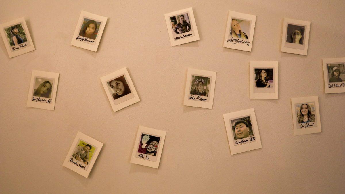  Polaroids of the students featured in the senior art show. Photo by Madison Lira.