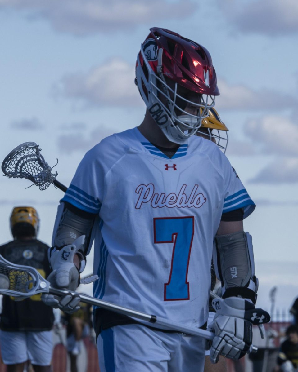 Junior Caleb Buddington during the first home men’s lacrosse game of 2024 against Dominican University of California. 