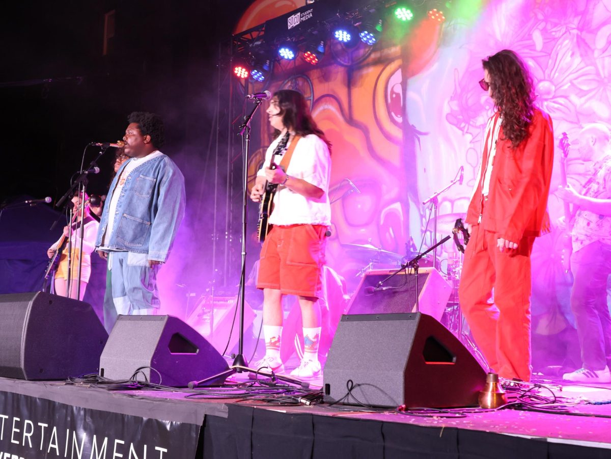 Members from the band: “DOGTAGS” performed at the CSU Pueblo stage, located at La Bella Union Plaza during the Steel City Music Showcase on April 12th. 