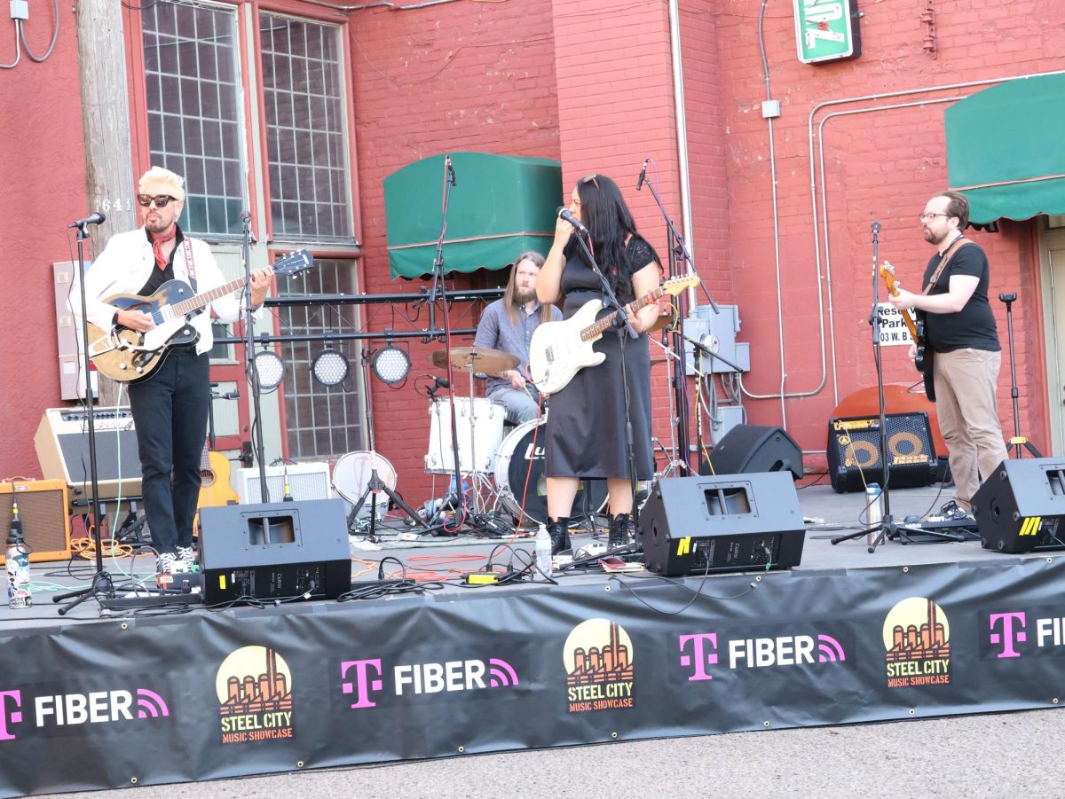 The Hardley Nevers are shown performing at the Neon Alley stage on Friday April 11th during the Steel City Music Showcase.
