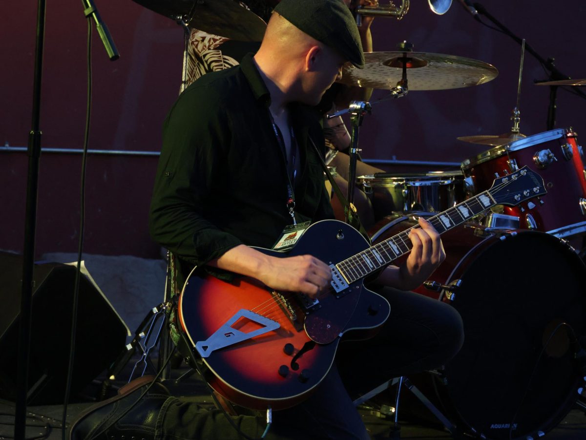 Tensas, lead singer/guitarist from the group Tensas & The Mourners performed at the Pressley’s stage during the Steel City Music Showcase on April 12. 