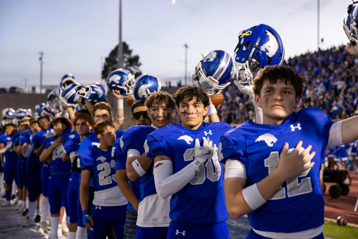 The Central Wildcats during the National Anthem pre-game. (Photo by Ashlyn Drury)