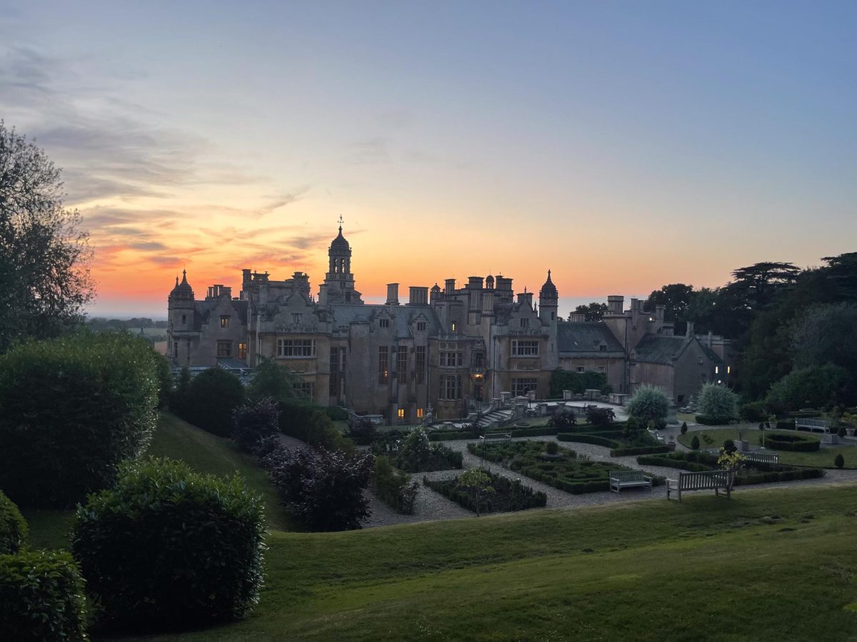 View of the backside of Harlaxton Manor from the gardens (Photo by Gabryelle Martinez).