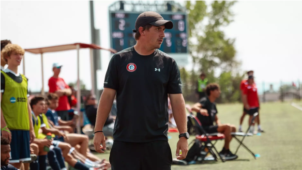Nick Blackwell watches from the sideline during 2025 CSU Pueblo men’s soccer match (photo courtesy of CSU Pueblo Athletics).